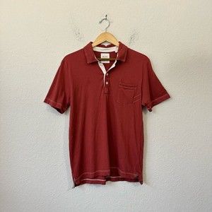 BILLY REID Short Sleeve 3-Button Pocket Polo Shirt in Red
